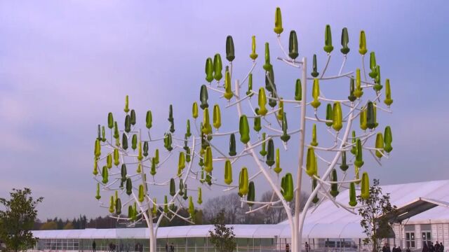 能建在院子的发电树,一年发电高达13500度,微风也能正常工作