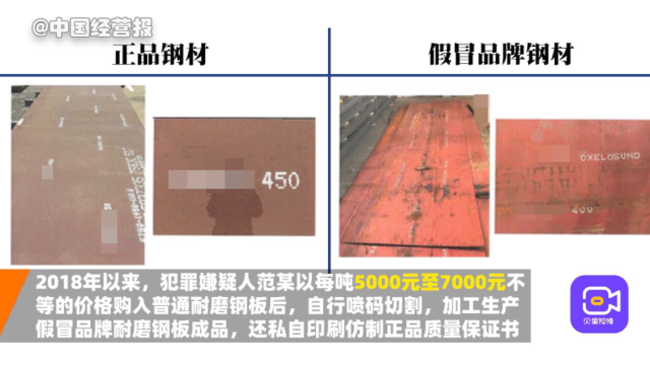 上海侦破首起制售假冒国际知名品牌耐磨钢板案,团伙跨省制售假