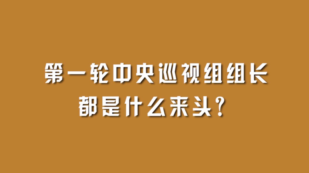 第一轮中央巡视组组长,都是什么来头?