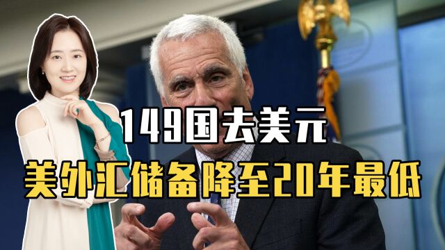 149国去美元,美外汇储备降至20年最低,原因在美自己赖不得中国