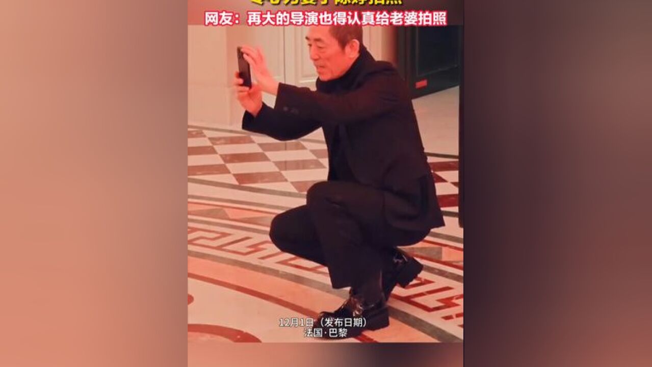 张艺谋在巴黎名媛舞会上专心为妻子陈婷拍照,网友:再大的导演也得认真给老婆拍照