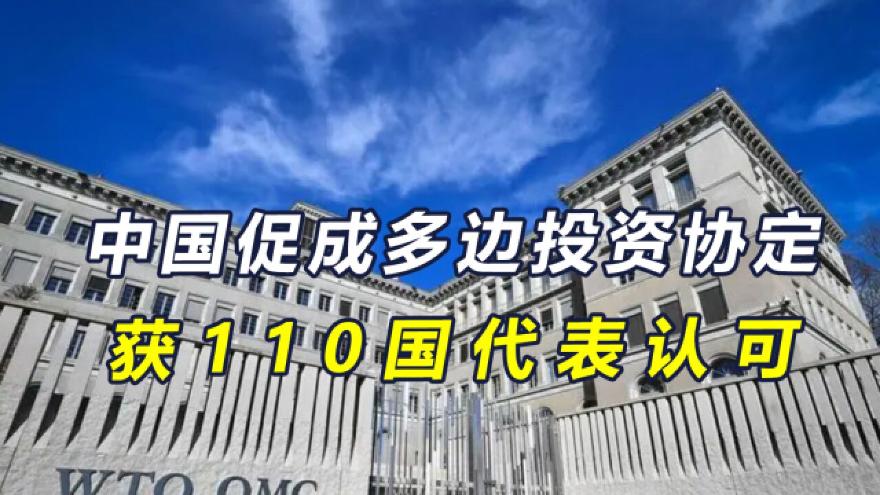 中方展现大国担当,促成全球首个多边投资谈判,获110余国认可