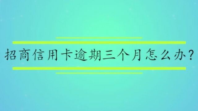 招商信用卡逾期三个月怎么办?