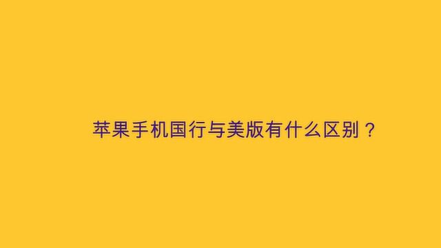 苹果手机国行与美版有什么区别?