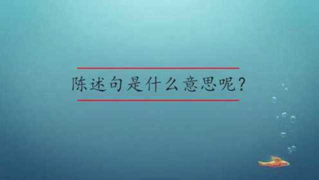 陈述句是什么意思呢?