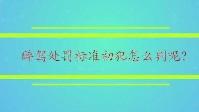 醉驾处罚标准初犯怎么判呢?