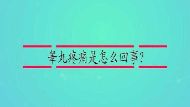 睾丸疼痛是怎么回事?