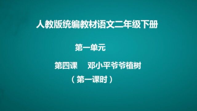 4.邓小平爷爷植树 第一课时 语文 二年级下册