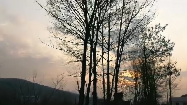 落日夕阳红,乡村精致景