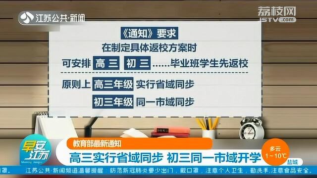 教育部最新通知!中小学高校错时错峰开学 坚持属地原则