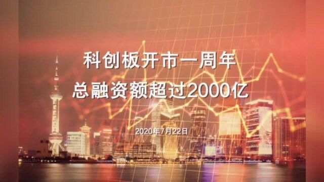 科创板开市一周年 总融资额超过2000亿