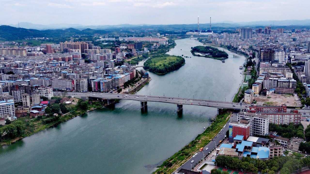 耒阳市,湖南省衡阳市耒阳市区,航拍