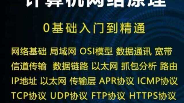 计算机网络原理 思科 华为 网络工程师 基础应用网络安全视频教程