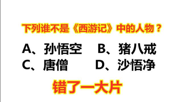 智力题:下列谁不是《西游记》中的人物?错了一大片