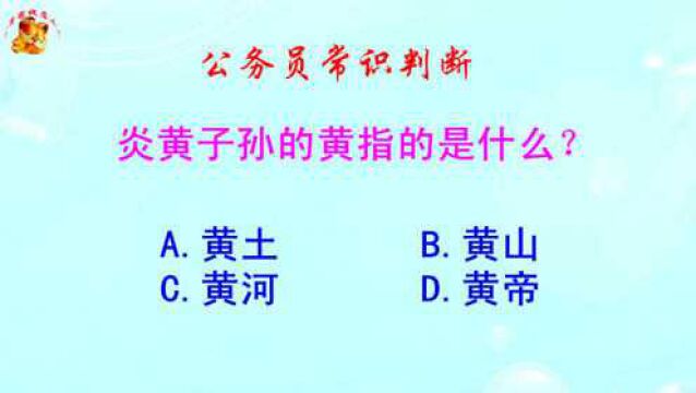 公务员常识判断,炎黄子孙的黄指的是什么?难倒了学霸