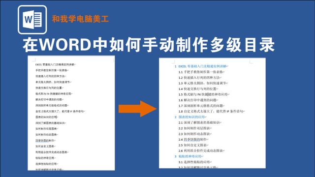 在WORD中如何手动制作多级目录,用两种方法教给您,只需1分钟