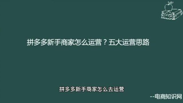 拼多多新手商家怎么运营?五大运营思路