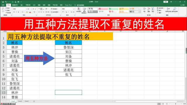 用五种方法不重复的姓名