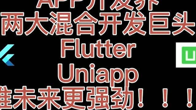 两大开源APP混开框架巨头uniapp和flutter谁更强劲