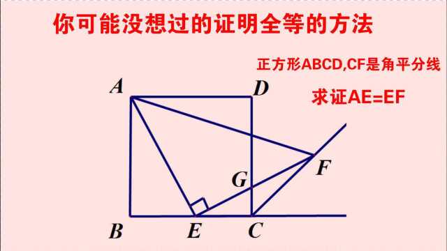 另类证全等的方法,求证AE=EF,用代数方法证全等