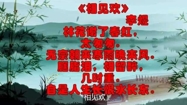 林花谢了春红,太匆匆——听亡国词帝李煜的的悲哀吟唱