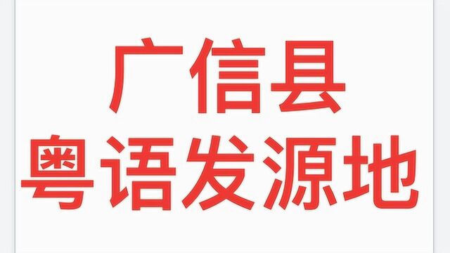 粤语发源地、岭南政治文化中心(广信县)广西梧州市、广东封开县?