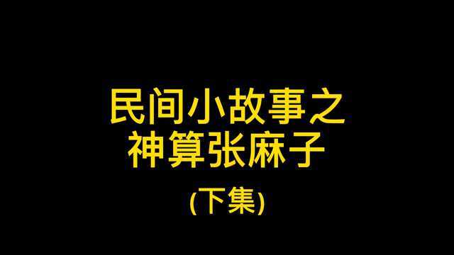 民间小故事之神算张麻子