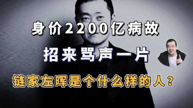 身价2200亿链家左晖病故后,网上为何骂声一片!