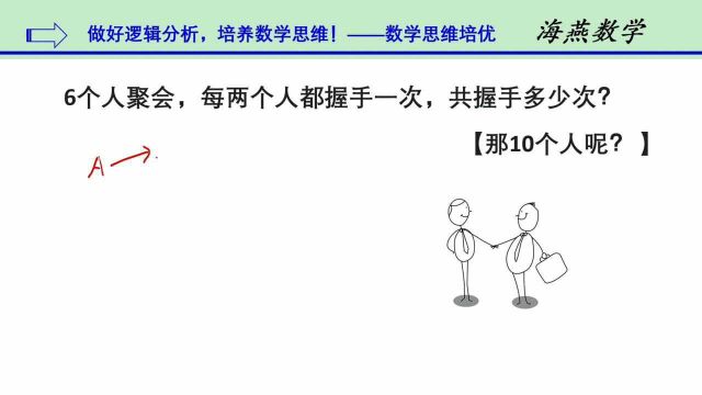 握手问题分不清,快来学习下这两种方法吧!数学思维培养题