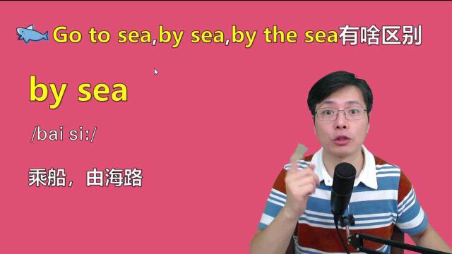 英语词组go to sea和by the sea有啥区别?3个小例句,快速掌握