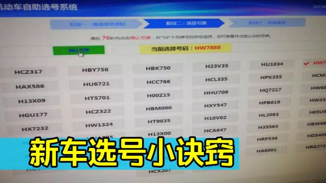 新车选车牌号不用去车管所,教你一招就能轻松选到靓号,涨知识了