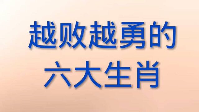 越败越勇的六大生肖,从不在困难面前低头认输!