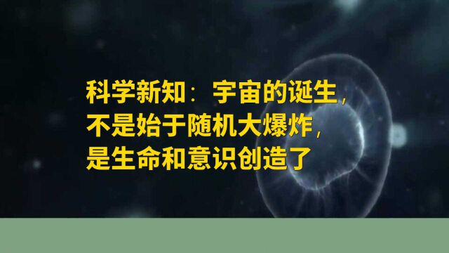 科学新知:宇宙的诞生,不是始于随机大爆炸,是生命和意识创造了