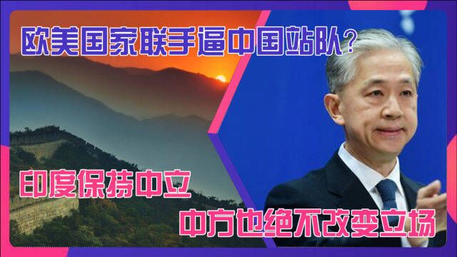 欧美国家联手逼中国站队?印度保持中立,中方也绝不改变立场