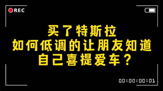 你们买完特斯拉都是怎么低调的发朋友圈的?