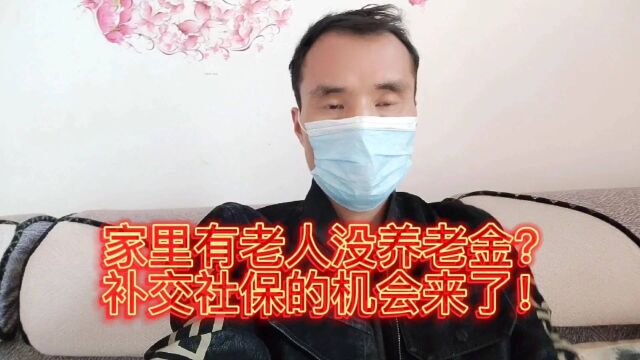 家里有老人没养老金?补交社保的机会来了!