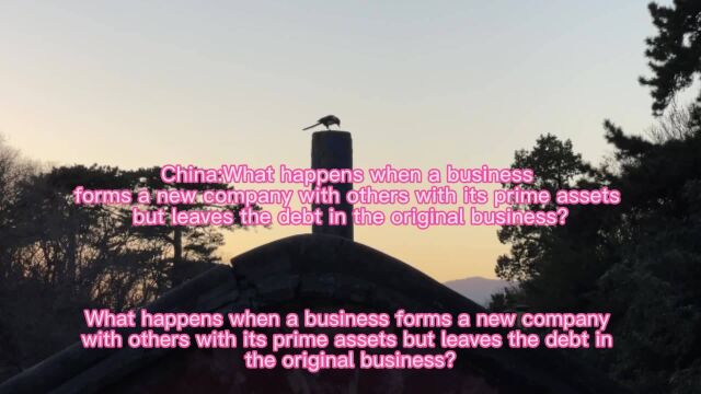 China:What happens when a business forms a new comp