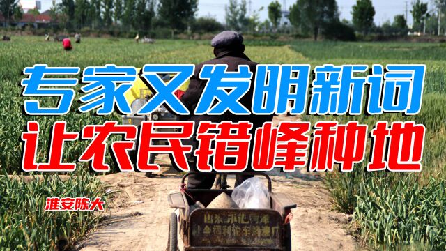 专家再次发明新汉语 让农民错峰种地 忘了自己祖辈也种地的 忘本 