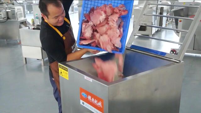 120型冻肉绞肉机 全自动肉馅绞肉机大型商用鲜肉冻肉绞肉机中央厨房绞肉设备