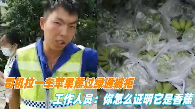 司机拉一车苹果蕉过绿通被拒,工作人员:你怎么证明它是香蕉