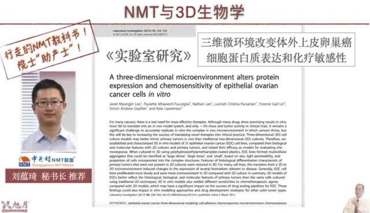 《NMT与3D生物学(16)》3D肿瘤细胞系更耐化疗药物【许越博主】