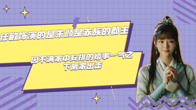 任敏饰演的是朱颜是赤族的郡主,因不满家中安排的婚事一气之下离家出走