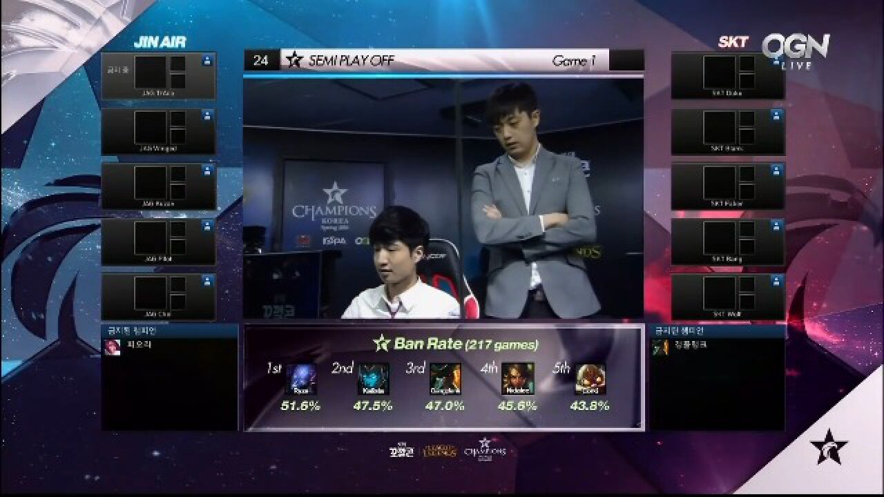 【2016LCK春季赛】季后赛第二轮 SKT vs JinAir 第一局