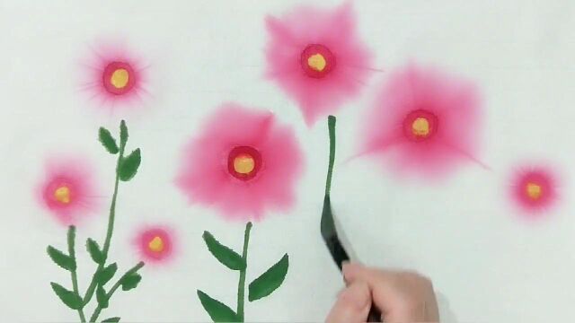 儿童美术|亲子水墨绘画 盛开的花朵 幼儿园教学