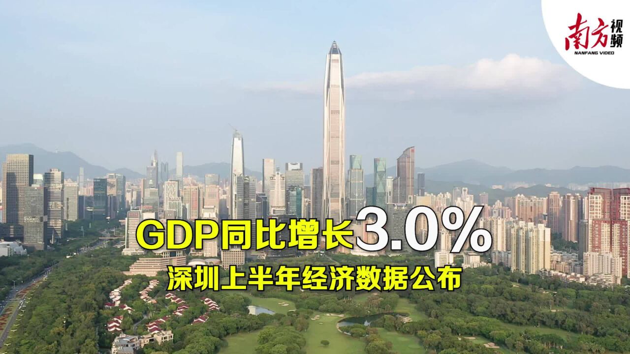 视频|GDP同比增长3.0%,深圳上半年经济数据公布