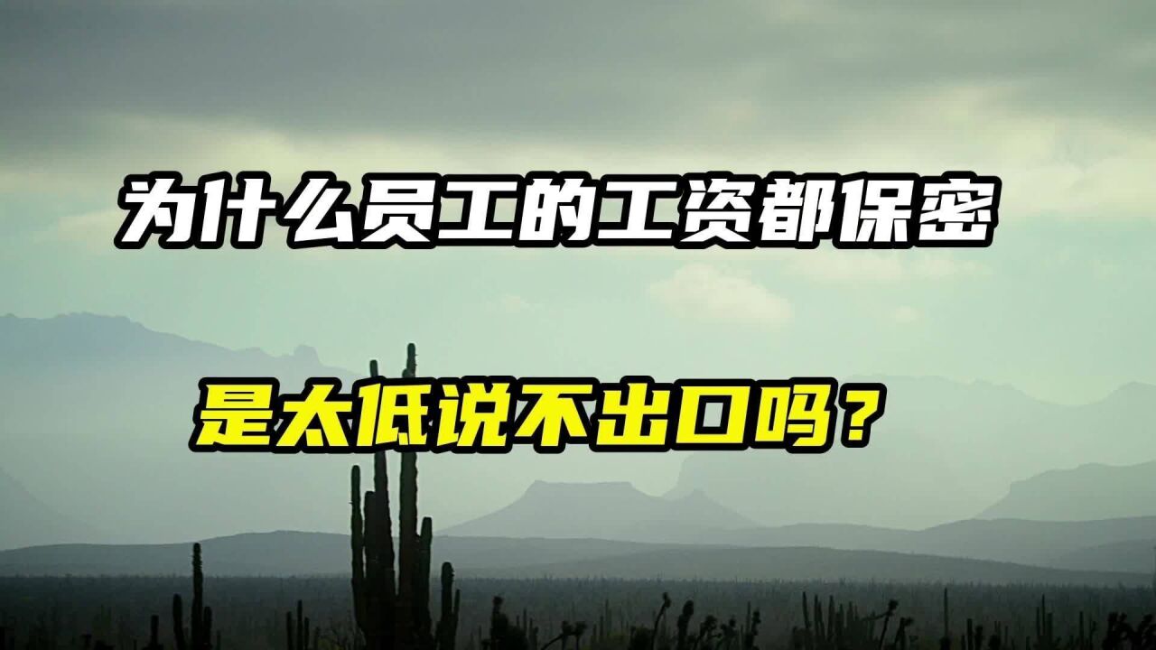 为什么国企员工之间的工资都保密,是很低说不出口吗?