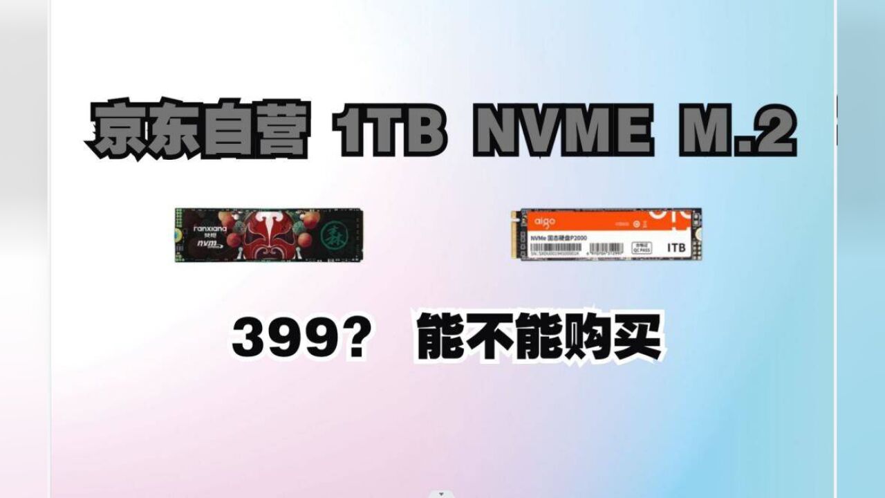 京东自营399价格1TB NVME M.2的固态能不能购买 是碰碰车还是神车