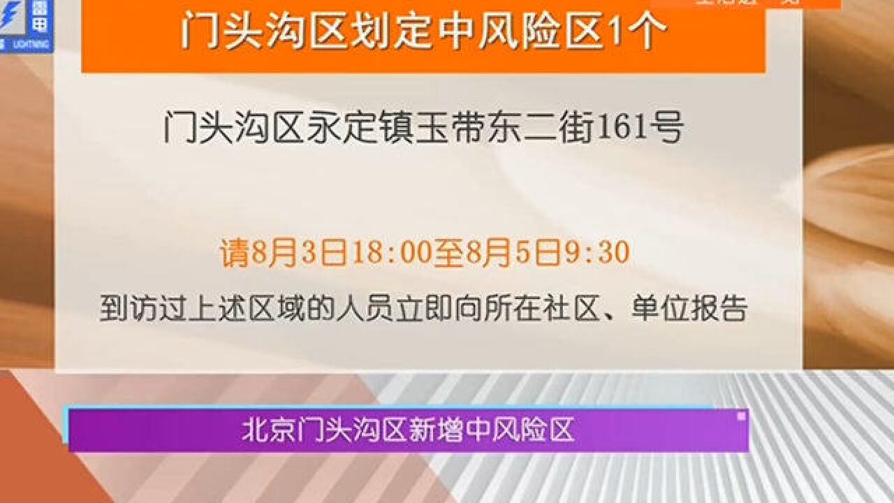 北京门头沟区新增中风险区