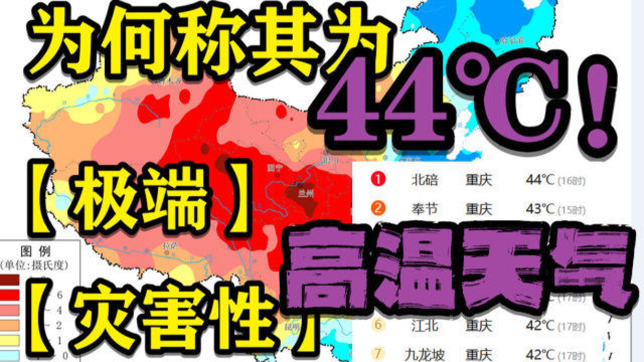 高温榜上42℃!重庆44℃!为何称其为极端灾害性高温天气?还要持续多久?