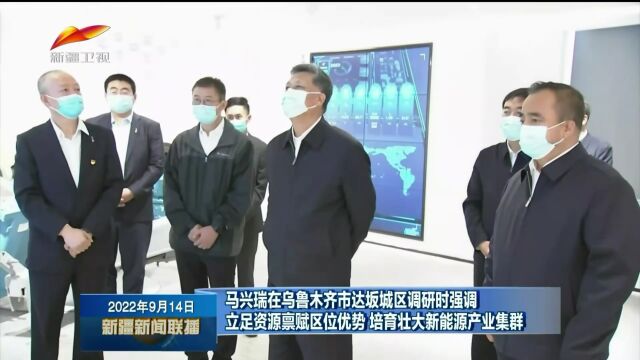 马兴瑞在乌鲁木齐市达坂城区调研时强调 立足资源禀赋区位优势 培育壮大新能源产业集群